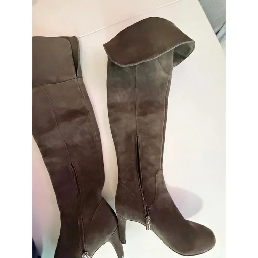 Vince Camuto, gorgeous gray above the knee suede boots NWOB 7 244